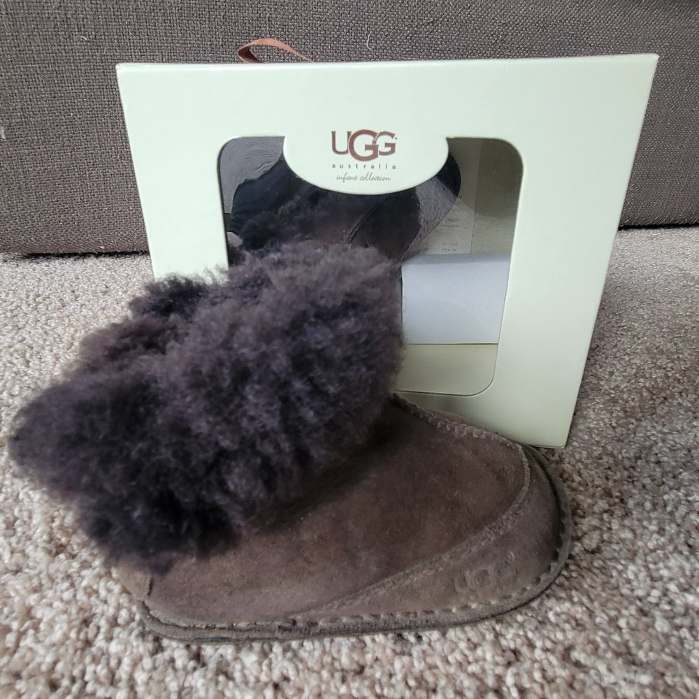 UGG Baby booties in chocolate brown